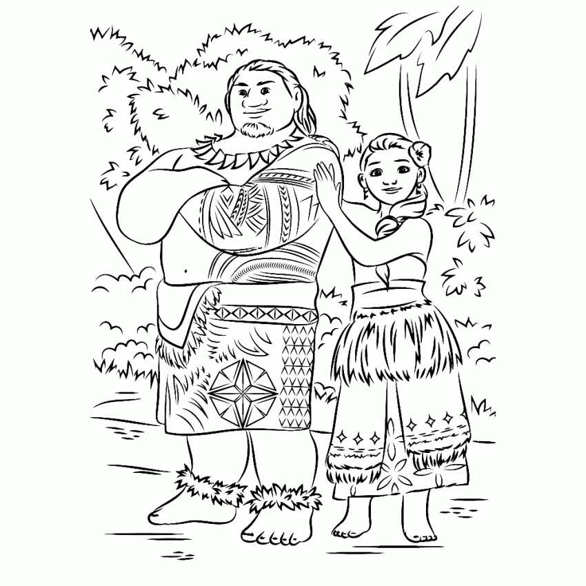 Tui And Sina From Moana Coloring Pages
