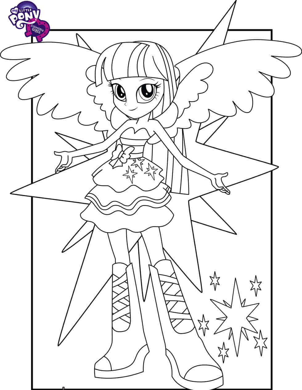 Twilight Sparkle From My Little Pony Equestria Girls Coloring Page