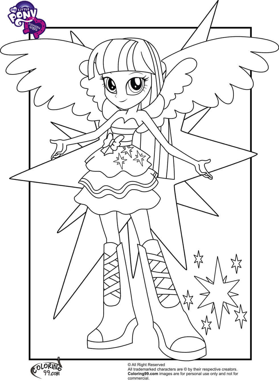 Twilight Sparkle From My Little Pony Equestria Girls Coloring Page