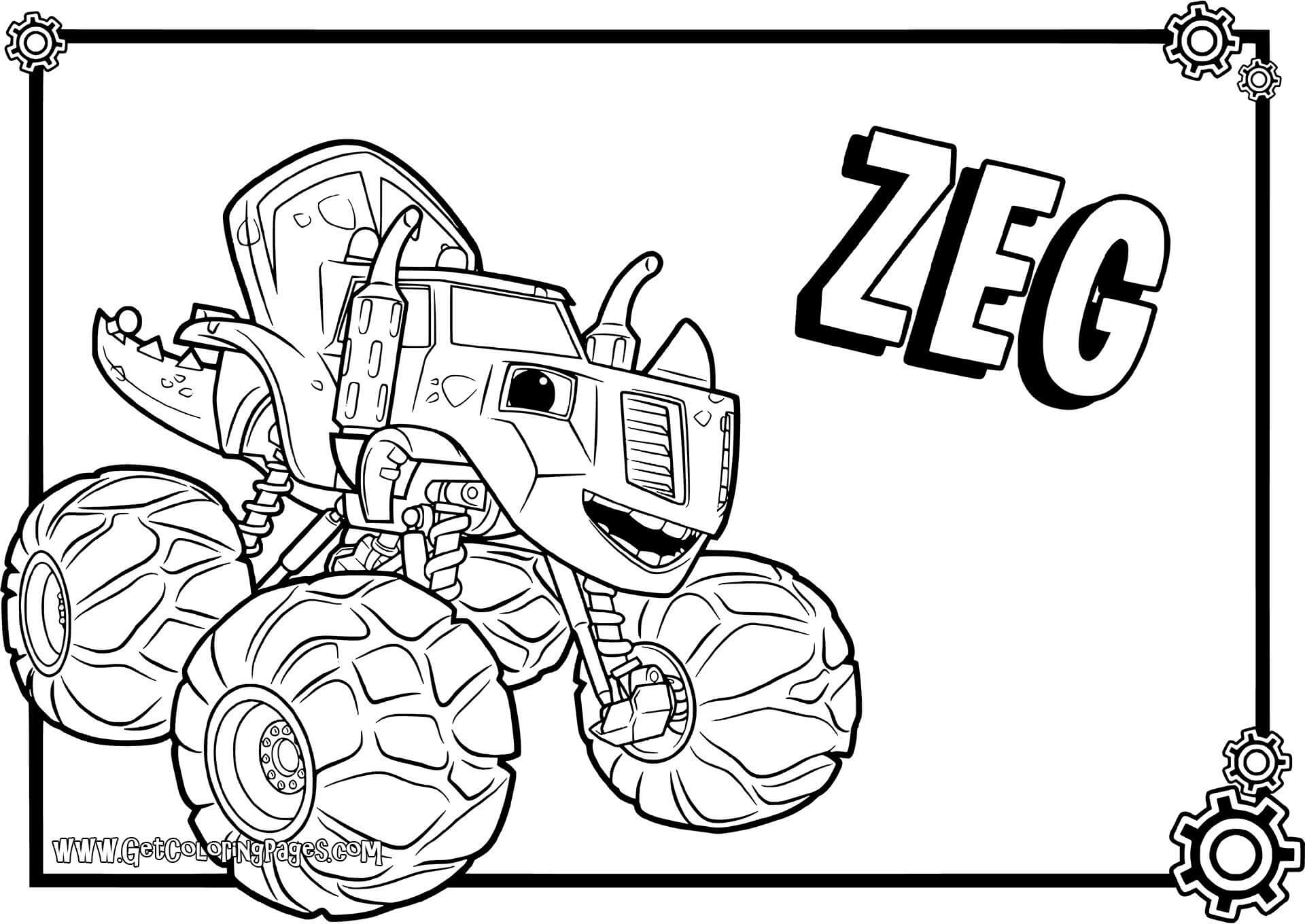 Zeg Blaze and the monster machines coloring pages