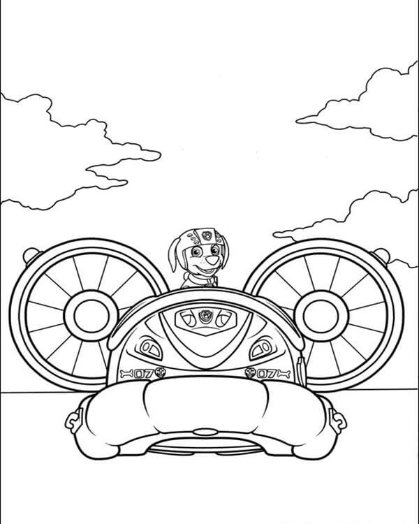 Zuma In The Vehicle Paw Patrol Coloring Page