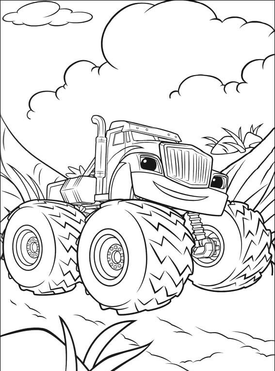 Blaze and the monster machines coloring page
