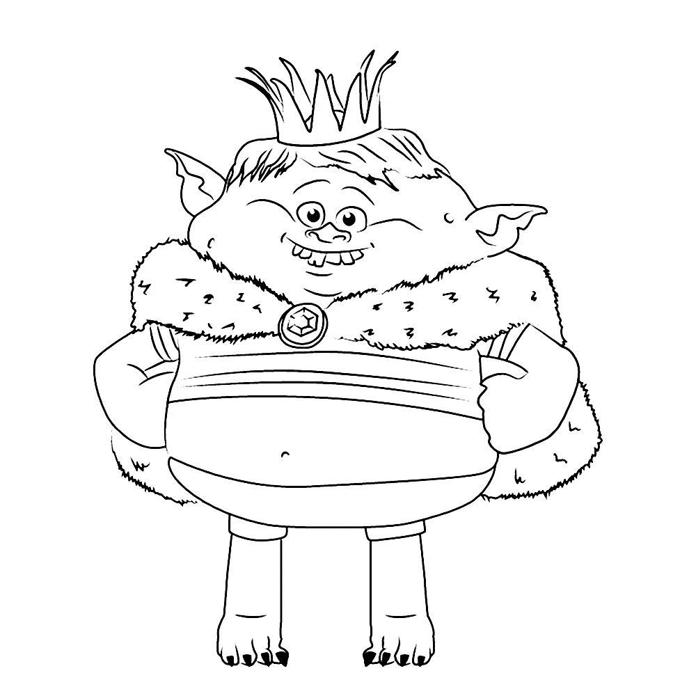 King Gristle Jr Trolls Coloring Page