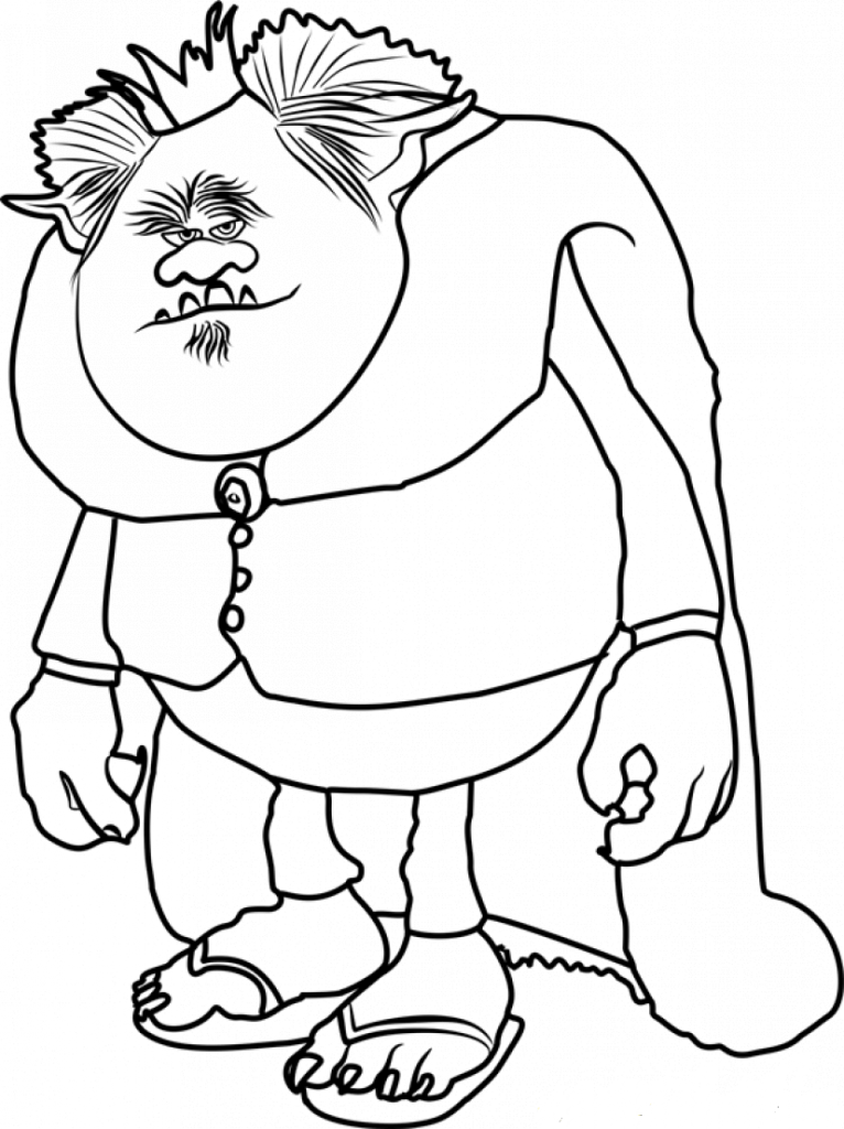 King Gristle Sr Trolls Coloring Page