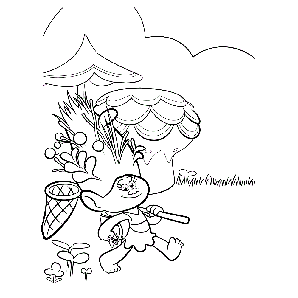 Mandy Sprakledust Trolls Coloring Page