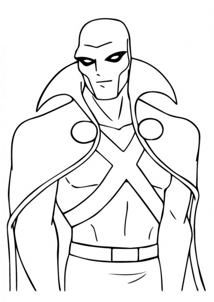 Martian The Manhunter Superhero Coloring Pages