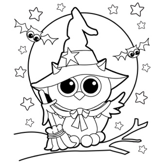 Owl Halloween Coloring Pages