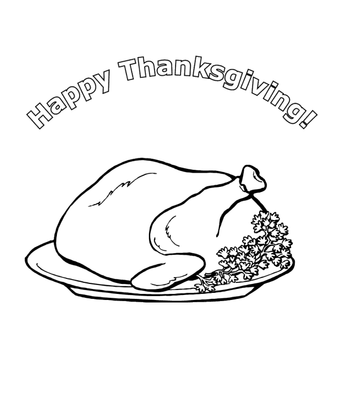 Turkey Roast Fall Coloring Pages