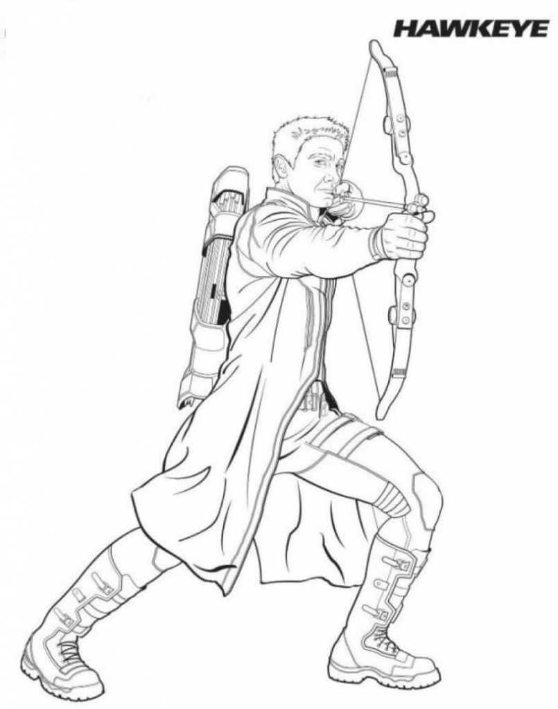 Superhero Hawkeye Coloring Pages