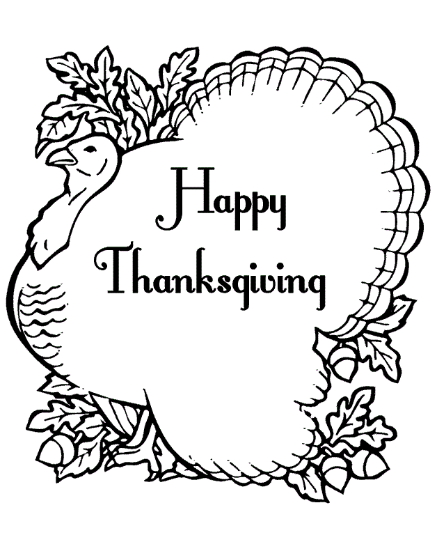 Autumn Or Fall Thanksgiving Greetings Coloring Pages