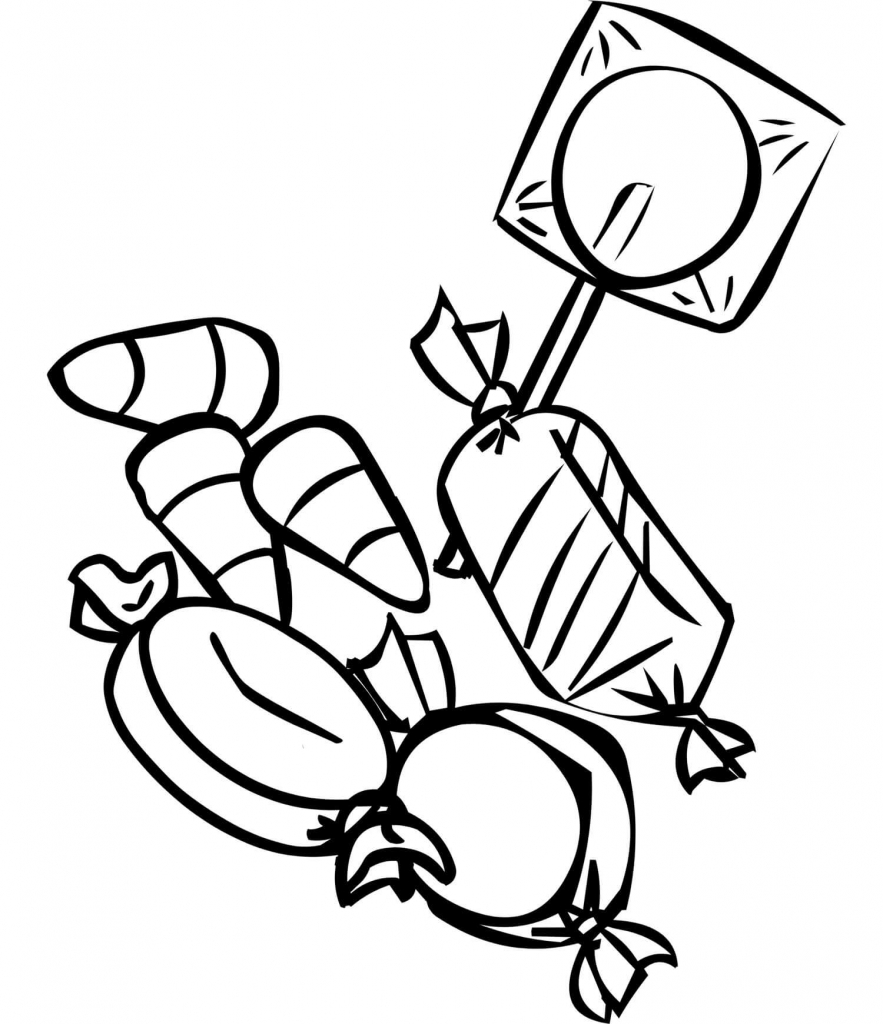 Candies Autumn Or Fall Coloring Pages