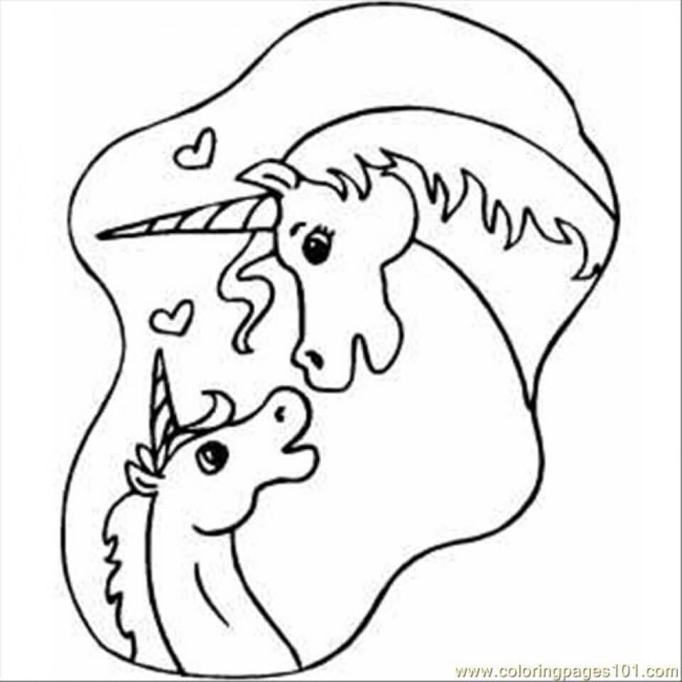 Unicorns In Love coloring page