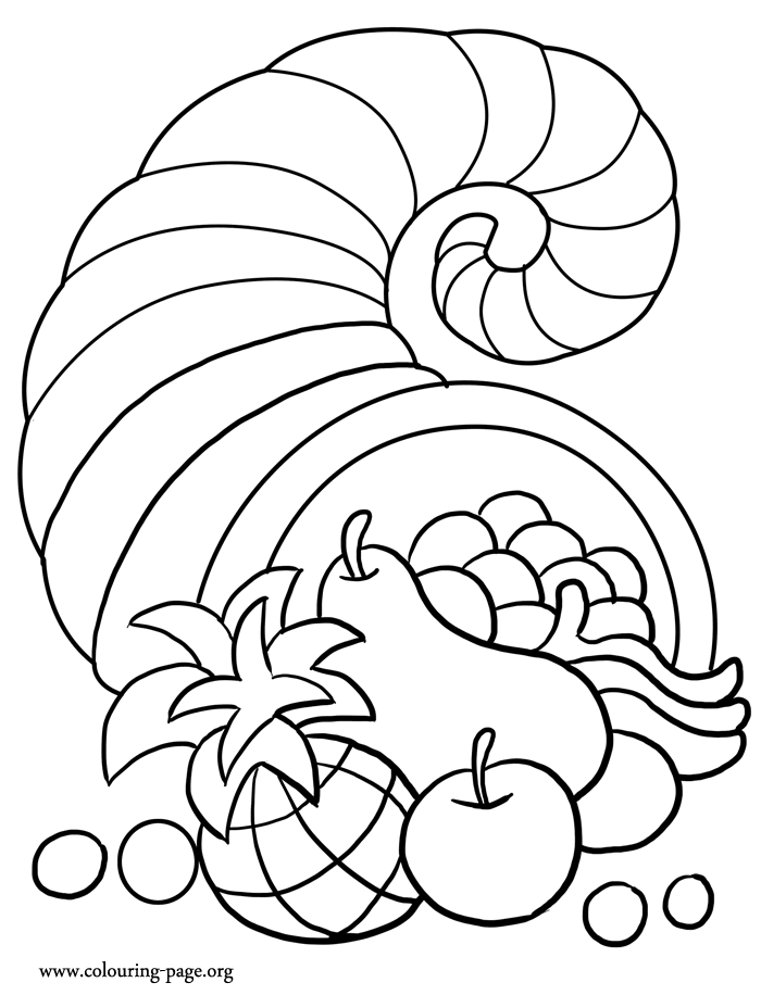 cornucopia Autumn Coloring Pages