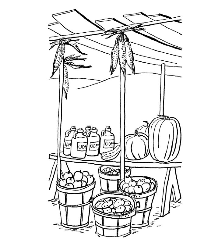 Fall Produce Autumn Coloring Pages