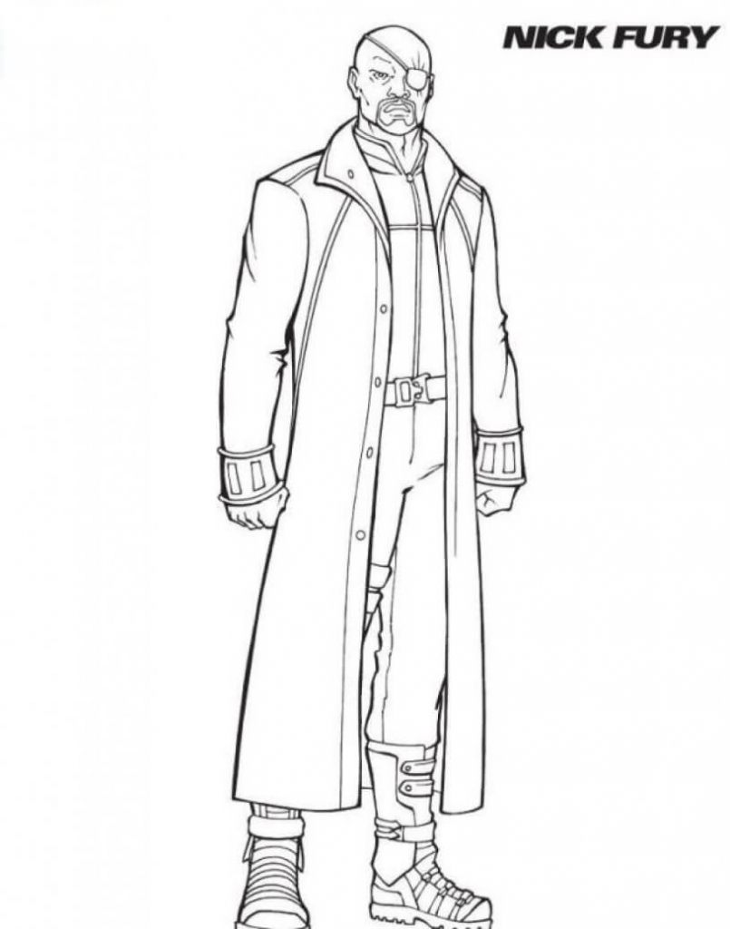 Superhero Nick Fury: Coloring Pages