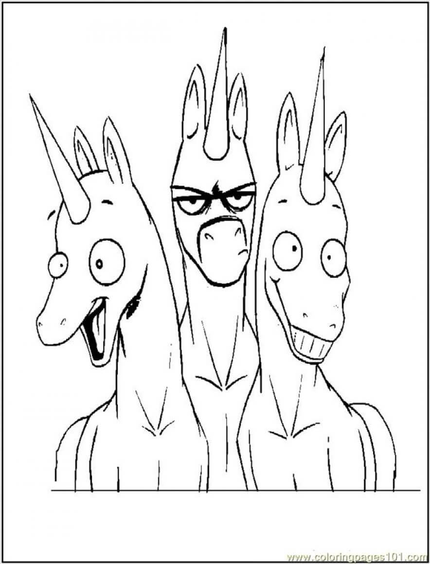 Funny Unicorns coloring page