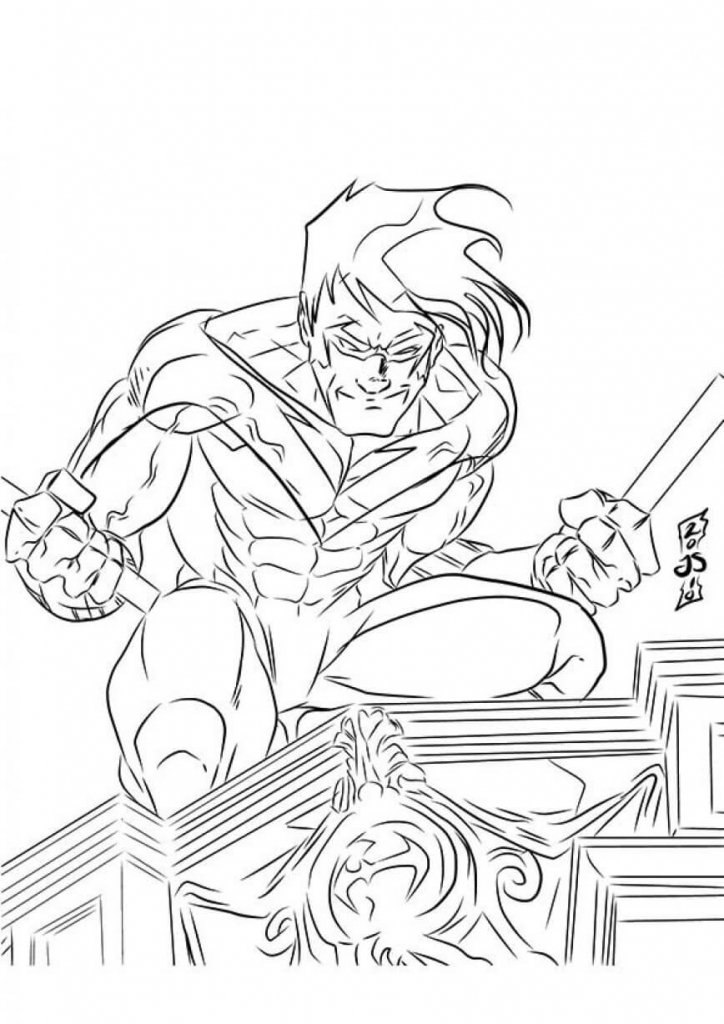 Nightwing Superhero Coloring Pages
