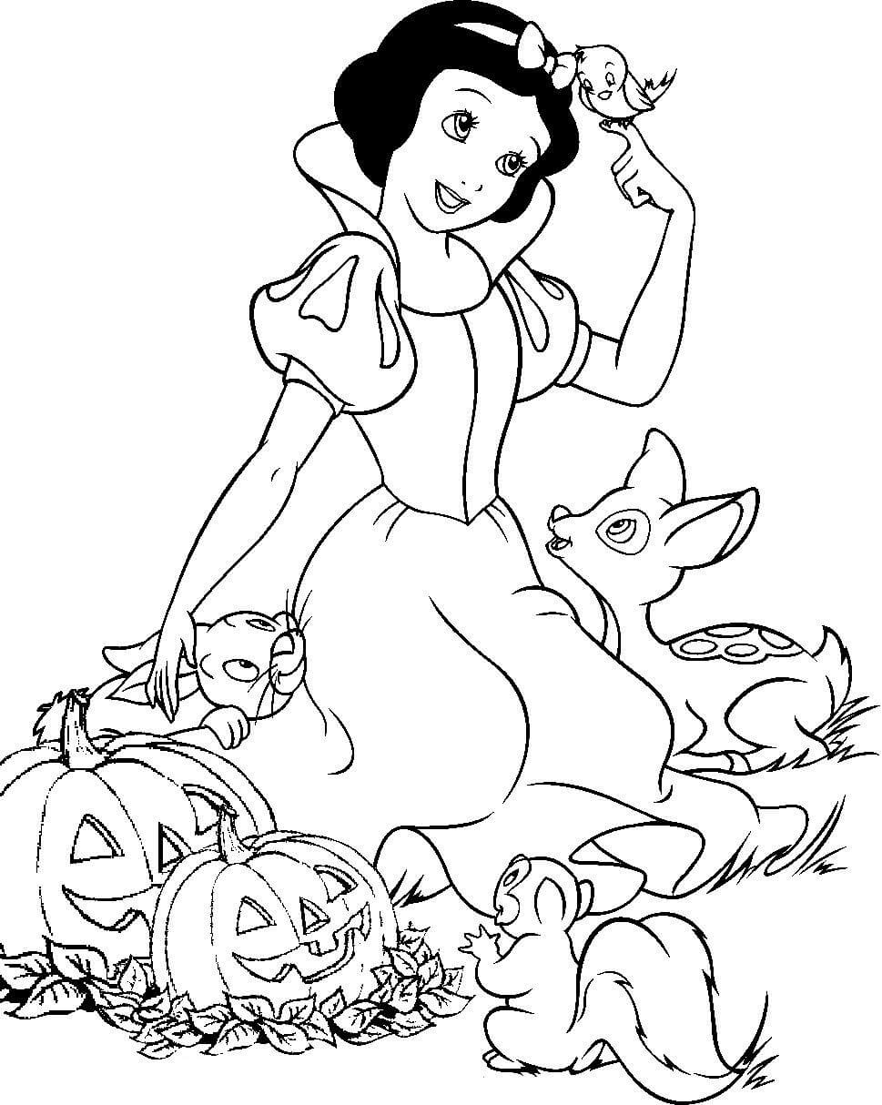 Snow White wishing Happy Halloween