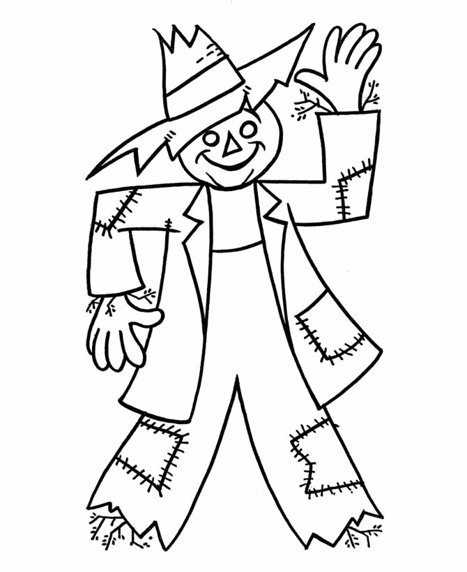 Halloween Scarecrow Coloring Pages