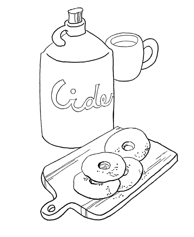 Apple Cider Fall Coloring Pages