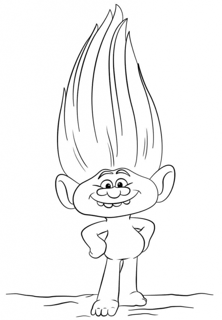 Guy Diamond Trolls Movie Coloring Page