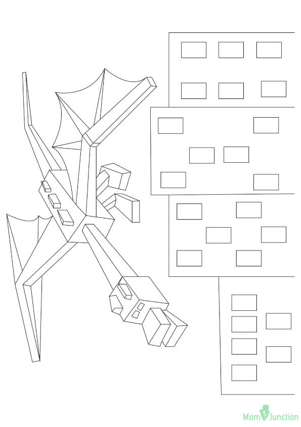 ender dragon minecraft coloring pages