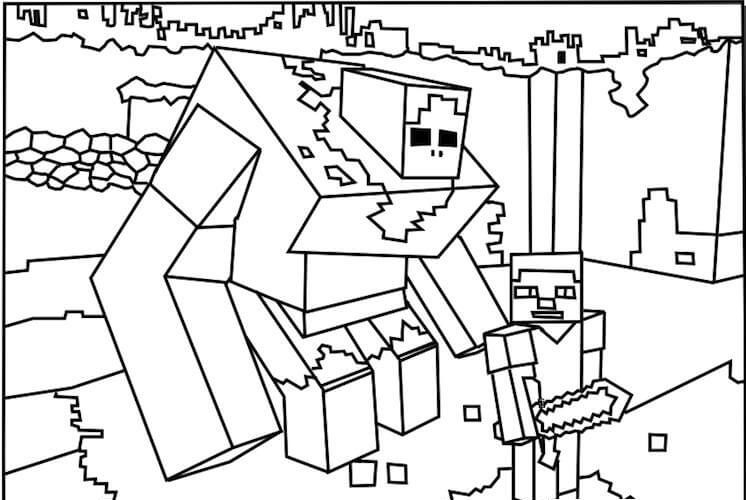 Minecraft Big White Guy Coloring Page