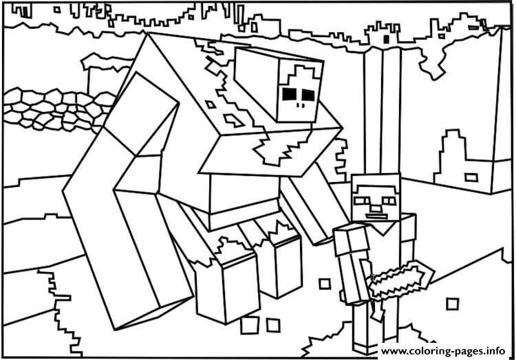 Minecraft Big White Guy Coloring Page