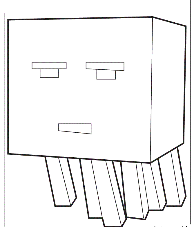 Minecraft Ghast Coloring Page