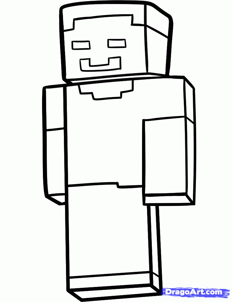 Minecraft Herobrine Coloring Page