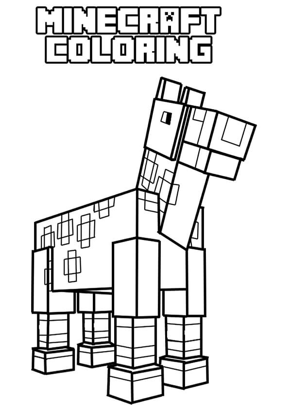 Minecraft Horse Coloring Page