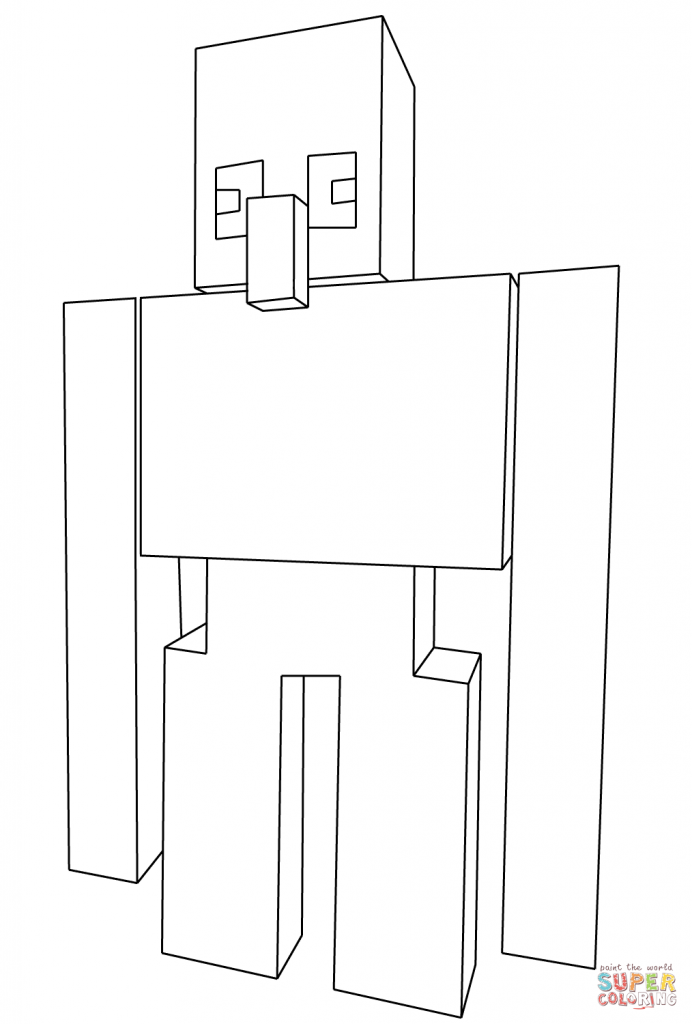 Minecraft Iron Golem Coloring Page