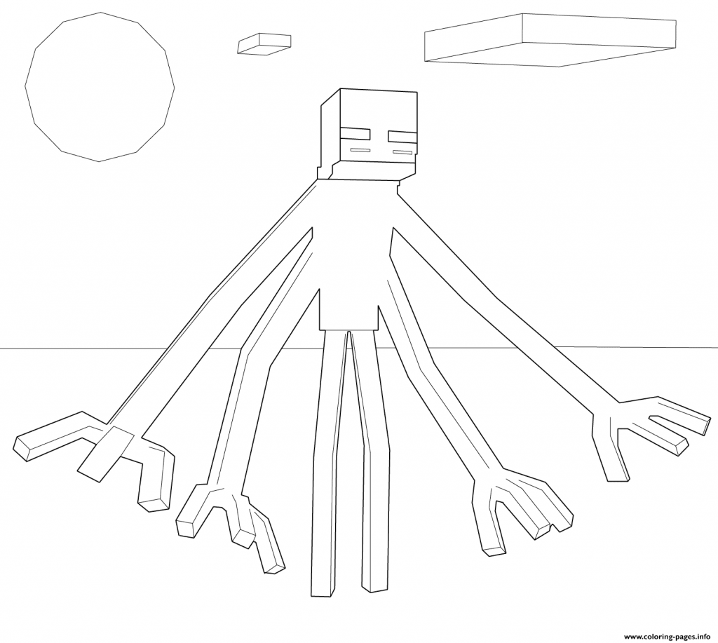 Minecraft Mutant Enderman Coloring Page