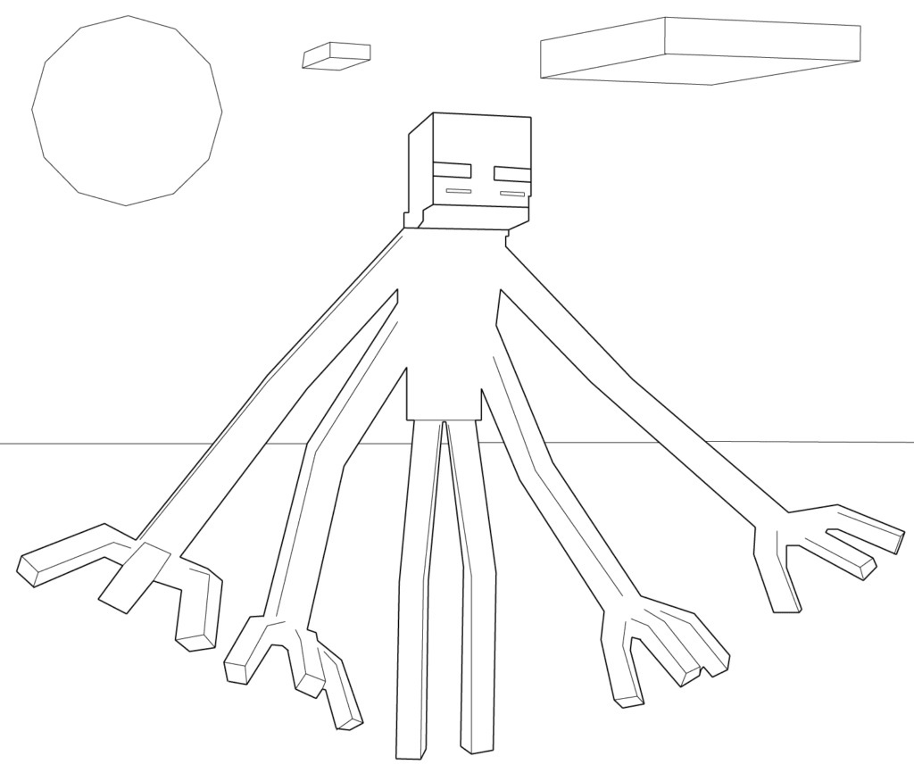 Minecraft Mutant Enderman Coloring Page