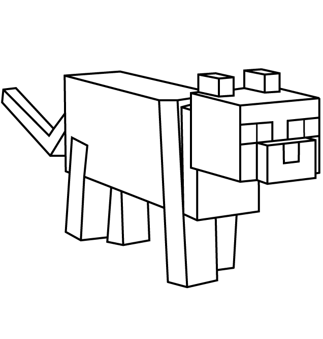 Minecraft Ocelot Coloring Page