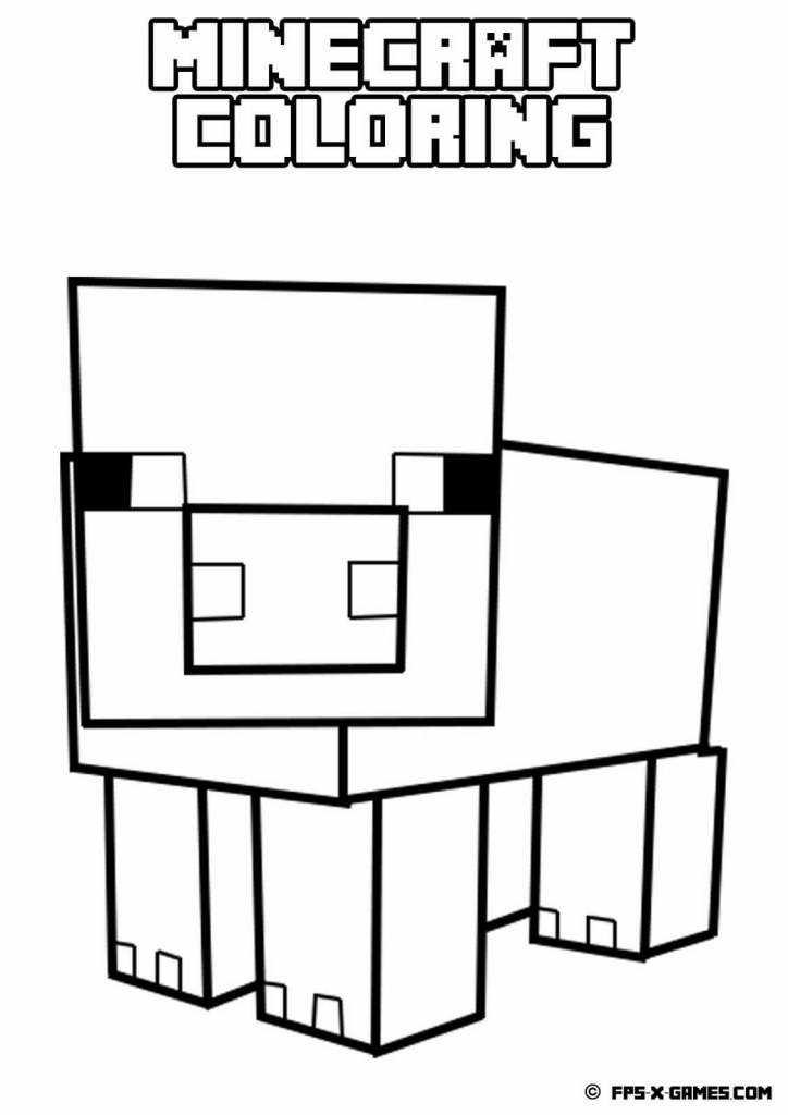 Minecraft Pig Coloring Page