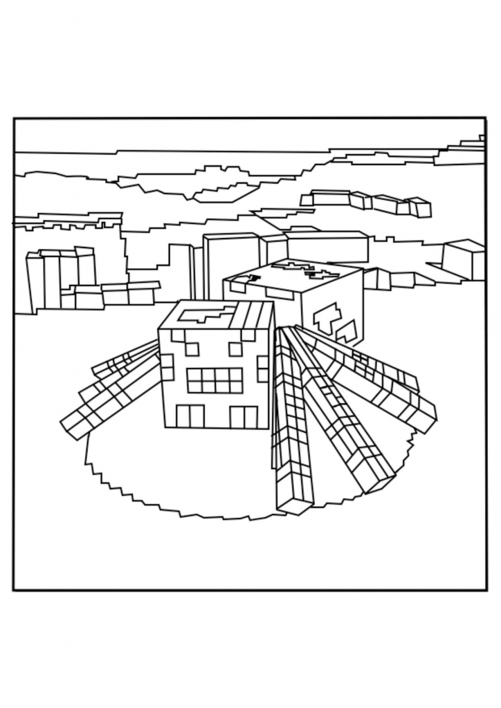 Minecraft Spider Coloring Page