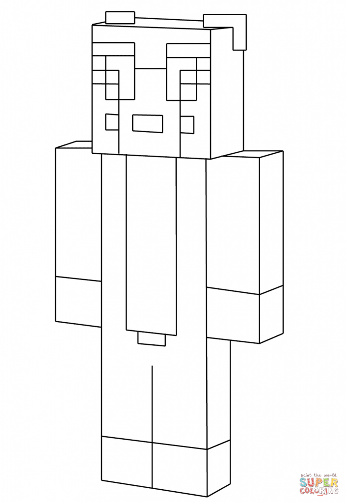 Minecraft Stampy Coloring Page 705x1024