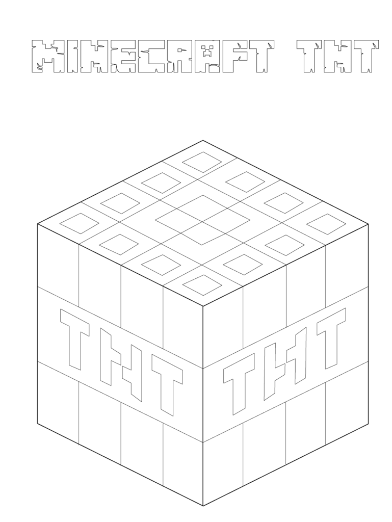 Minecraft TNT Coloring Page