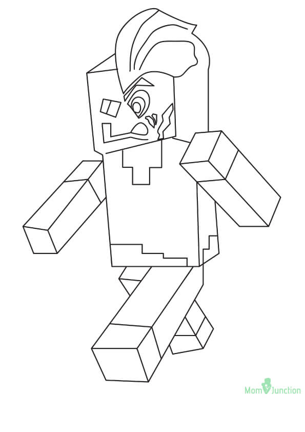 Minecraft Two Face Coloring Page