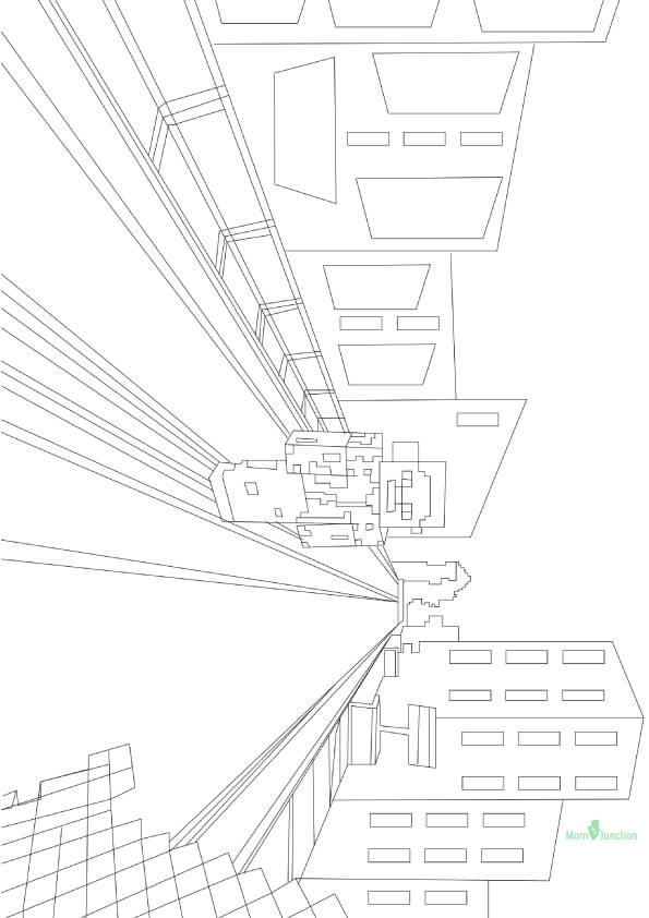 Minecraft World Coloring Page