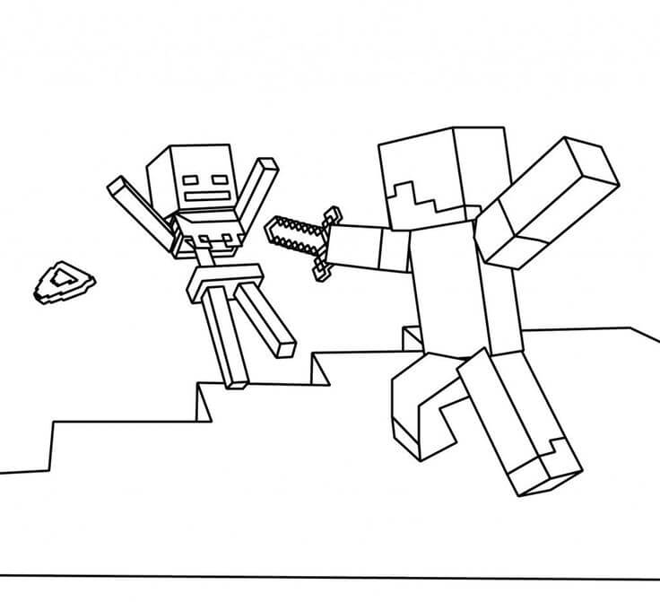 Steve Defeating Wither Skeleton