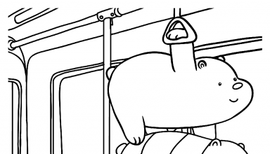 We Bare Bears In The Subway Coloring Page