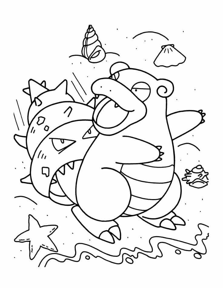 Slowbro Pokemon Coloring Pages