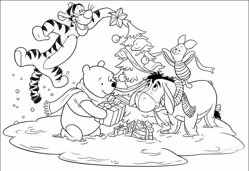 Disney Christmas Coloring Pages