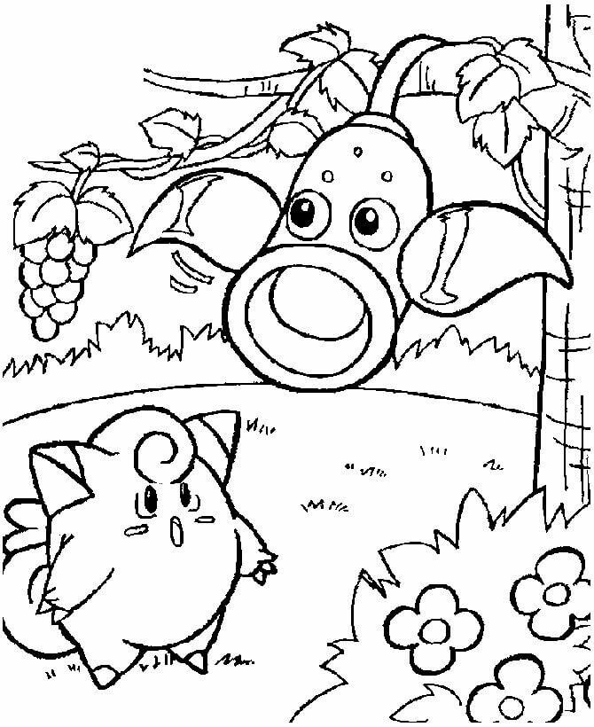 Weepinbell And Clefairy Pokemon Coloring Pages