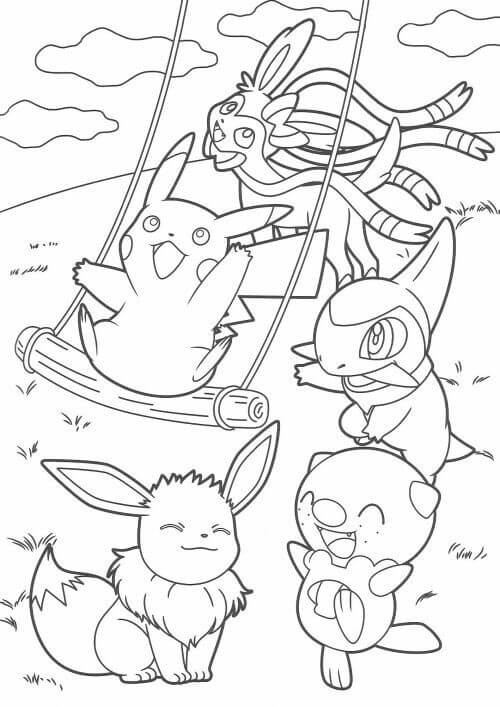 Mr Mime, Pikachu, Pokemon Coloring Pages