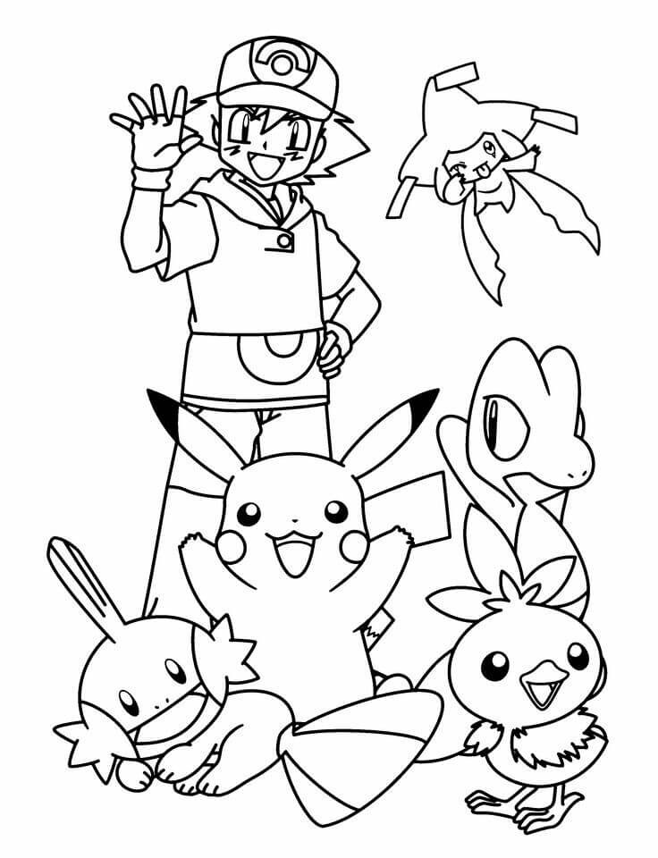 Ash Ketchum Pokemon Coloring Pages