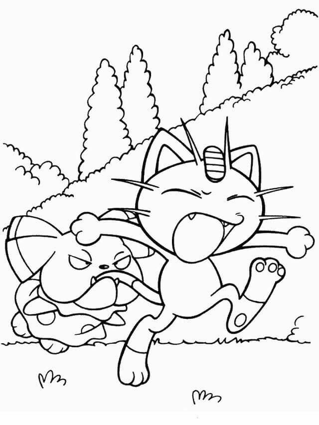 Meowth Pokemon Coloring Pages