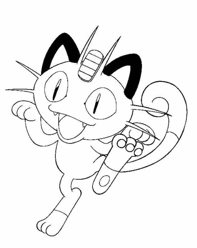 Pokemon Meowth Coloring Pages